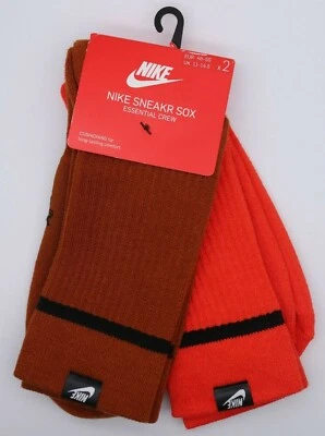 NIKE SNEAKR SOX ESSENTIAL CREW CUSHIONED SOCKS 2PACK SX7166-904 - MEN UK11-14.5 - Image 1 of 4