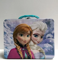 Disney Frozen Elsa, Anna Tin Lunch Box Kids Girls Carry All Toy Gift Tote Bag 3+ - Picture 1 of 8