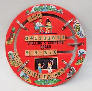 1930's SPELLING & COUNTING BOARD full color graphics - Picture 1 of 5