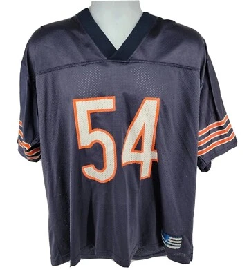 Camiseta Adidas Azul NFL De Colección Brian Urlacher 54 Chicago Bears Adulto Talla Hombres L Foto 1 de 4