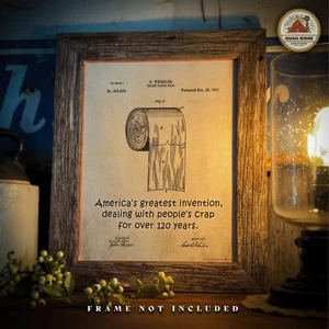 Rollo de papel higiénico vintage patente póster arte impresión baño pared decoración humor regalo - Imagen 1 de 8