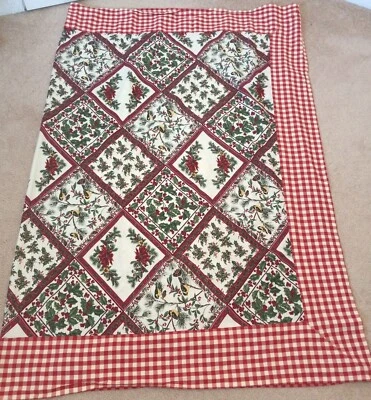 APRIL CORNELL Cotton Christmas Holliday Tablecloth Large Rectangular Sz 80"x58" - Image 1 of 4