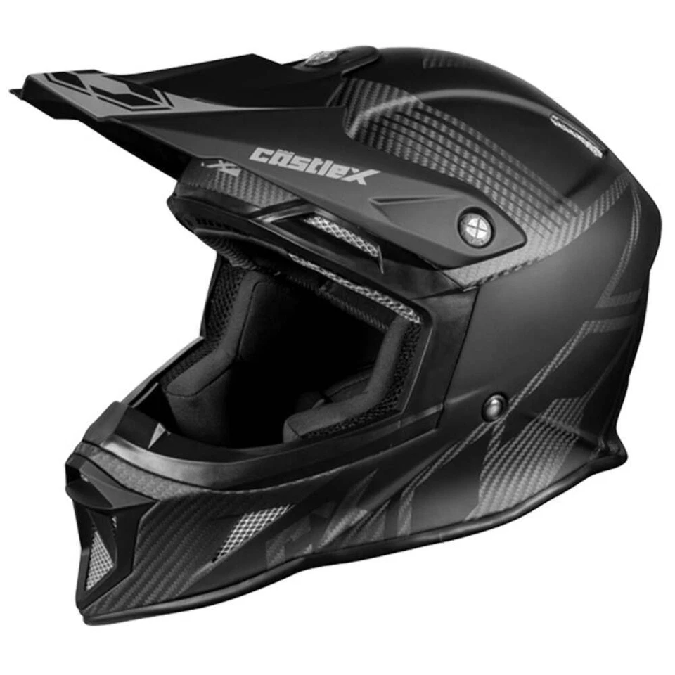 Castle X CX100 Warp Carbon Fiber Snowmobile Helmet - Matte Black - Image 1 of 3