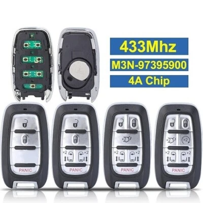 Smart Remote Car Key Fob 433Mhz 4A Chip or Chrysler Pacifica 2017+ Voyager 2020+ - Image 1 of 4