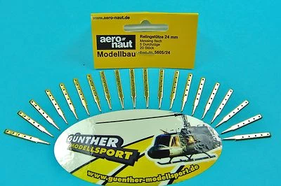 Relingstütze 24mm Messing flach 5 Durchzüge Best.-Nr.:5605/24 v. Aeronaut - Bild 1 von 2