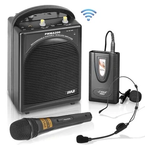 Pyle Pro sistema audio ricaricabile PA passivo wireless AUX e microfono cablato PWMA200 - Foto 1 di 3