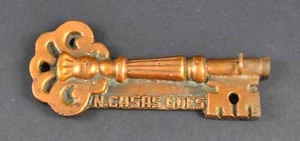 Soporte en forma de llave vintage 2 ganchos metal hierro fundido color cobre - Imagen 1 de 1