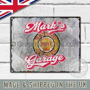 Personalisiertes Blechschild Plakette Vintage Retro Stil mit Ihrem Namen/Garage She - Bild 1 von 2
