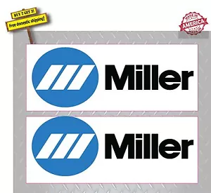 WELDER Miller Welder (2 Decals) White-Blue- Black Sticker  3.2" x 8.2" P88 - Picture 1 of 2