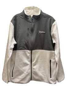 Wisconsin Badgers giacca uomo taglia large pile grigio e bianco full zip - Foto 1 di 5
