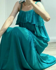 ZARA LONG OVERSIZED DRESS SLEEVELESS MAXI DRESS BOHO HIPPIE HOLIDAY BRAND NEW - Picture 1 of 6