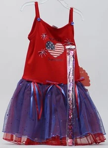 Sweet Heart Rose Red & Blue America's Sweetheart & Matching Doll Dress Size 6 - Picture 1 of 2