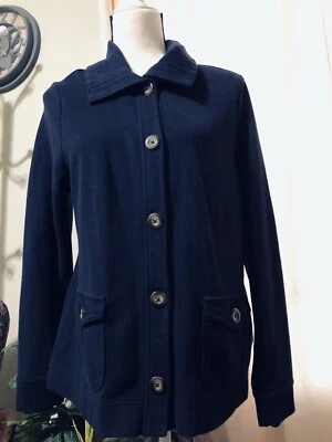 Studio Works 5 Button Navy Blue Cardigan Sweater 2 Pockets Size PXL - Image 1 of 4
