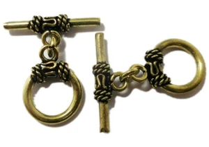 6 Set 14X24mm Bali Toggle Clasp Antique Brass Jewelry Making 559 cb-75 - Picture 1 of 3