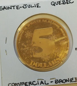 1996 Sainte-Julie Quebec $5 snow flakes token Uncirculated - Picture 1 of 2