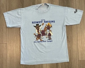 California Raisins T Shirt USA Belton Tag 50/50 L 42x44 Blue Retro 80s Vintage - Imagen 1 de 16