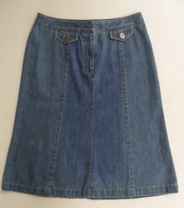 Talbots A-Linie JEANSROCK 100 % Baumwolle Denim dunkelblau 25,5 Zoll L Damengröße 8 EUC! - Bild 1 von 5