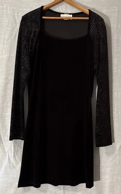 Vestido Younique Vintage Para Mujer Negro Manga Larga Acentos Brillantes Talla L  Foto 1 de 4