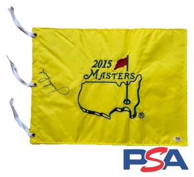 乔丹·斯皮思签名亲笔签名 2015 年大师赛高尔夫旗帜冠军 PSA DNA 正品证书  — 第 1/4 张图片