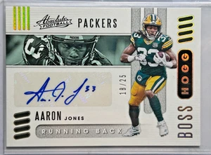 Aaron Jones AUTO #/25 Absolute Boss Hoggs Gold 2019 Autograph Signature Packers - Picture 1 of 2