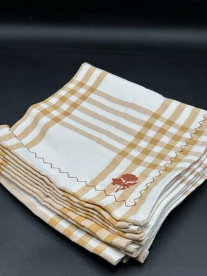 4- Threshold Yellow Beige Gingham Print 100% Cotton Fabric Napkins - Image 1 of 4