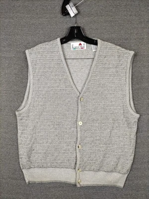 Florence Tricot Hombres Suéter Grande Gris Cárdigan Chaleco Abuelo Papá Italiano Foto 1 de 4