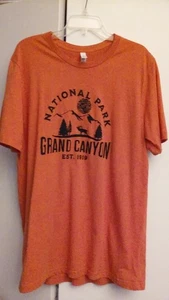 BELLA CANVAS Grand Canyon Nationalpark Herren oder Unisex T-Shirt orange mit schwarz - Bild 1 von 3