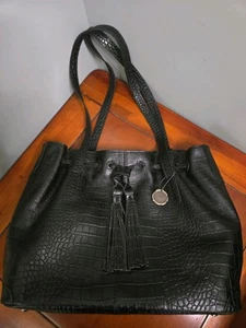 Patricia Nash Leather Drawstring Witney Tote - Black Croco - Picture 1 of 8