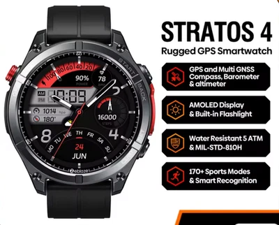 BRANDED Zeblaze Stratos 4 GPS Smart Watch (1.43 AMOLED, Built-in Compass, Altimeter)
