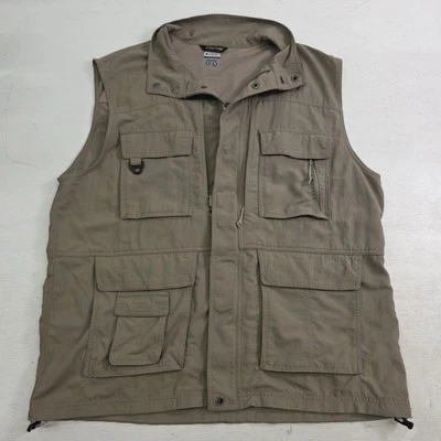 Columbia Fishing Vest Mens Sz XL Green Titanium Utility Travel Photography EUC - Image 1 of 4