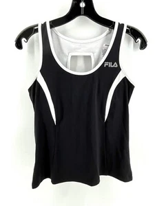 Camiseta sin mangas Fila para mujer Camisa de uso activo Mediana Cerradura Espalda Negra Blanca Camiseta deportiva - Imagen 1 de 9