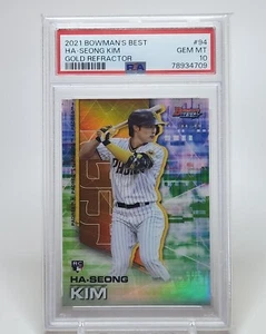 2021 Bowman's Best Ha-Seong Kim #94 Rookie Gold Refractor /50 PSA 10 - Picture 1 of 2