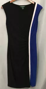 Vestido Lauren Ralph Lauren para mujer talla 6 acanalado slinky bloques de colores silencioso lujo - Imagen 1 de 8