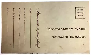 Vintage Montgomery Ward Return Envelope Oakland 16, Calif. - Picture 1 of 2