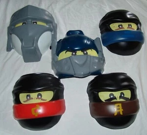 Lego Ninjago Ninja Halloween Costume Masks 5 Pcs New Brown Red Blue Gray Kai Jay - Picture 1 of 10