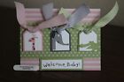 Stampin Up "Wild about you" Welcome Baby Homemade Greeting Card "girl" GreenPink