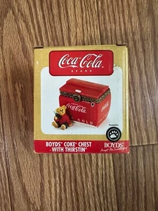 RARE BOYDS BEARS COCA COLA TREASURE TRINKET BOX W/THIRSTIN 919910 NIB - Picture 1 of 10