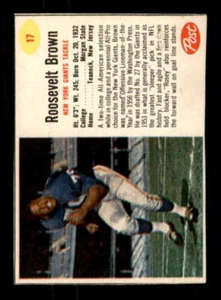 1962 Post Cereal #17 Roosevelt Brown EXMT/EXMT+ NY Giants 559223 - Picture 1 of 2