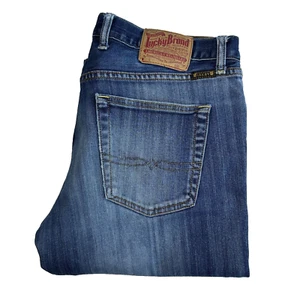 Lucky Brand Jeans Men's W34 L34 Blue Regular Bootcut Denim Button Y2K Vintage - Picture 1 of 10
