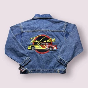 Vintage Women’s Terry Labonte NASCAR Embroidered Jacket Denim 90s Size M - Picture 1 of 8
