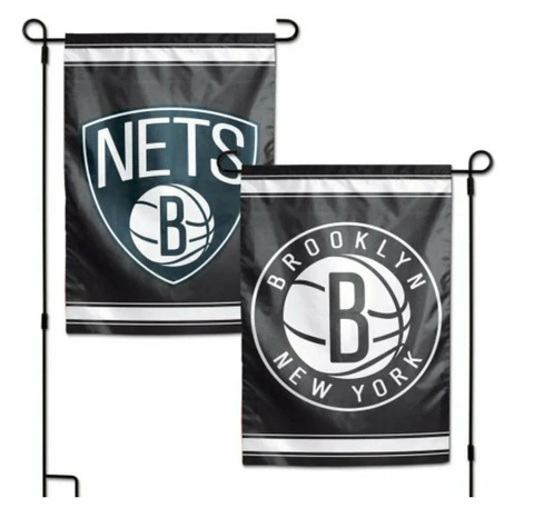 Brooklyn Nets 2 Sided Garden Flag 12" x 18" Double Sided Banner Yard or Mancave? Cover