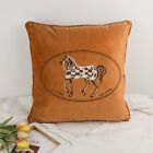 Classic Horse Embroidered Square Cushion Cover Pillowcase Sofa Home Decoration