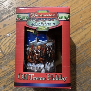 Budweiser Holiday Stein 2003 Old Towne Holiday OB - Imagen 1 de 8