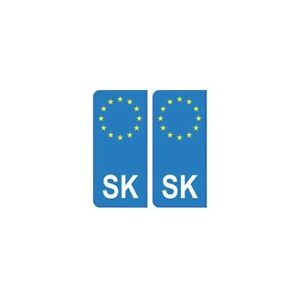Slovaquie Slovensko europe autocollant plaque - Angles : arrondis