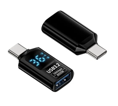 USB C to USB A LED Display Fast Charge Data Adapter 10Gbps | Male to Female  - Image 1 of 4