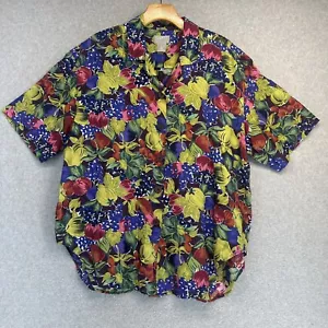 Esprit Blouse Button Up Shirt Fruit Pattern Unique Retro Small Vintage 80’s - Picture 1 of 9