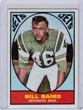 AM: 1967 Topps Football Card #89 Bill Baird New York Jets - ExMt-NrMt