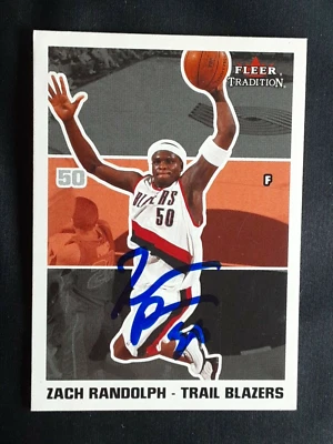 TARJETA DE BALONCESTO FIRMADA AUTOGRAFIADA POR ZACH RANDOLPH PORTLAND TRAIL BLAZERS Foto 1 de 2