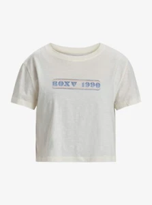 ROXY - Womens Magic Swell Cropped T-Shirt - Egret - Casual Short Sleeve Tee - Picture 1 of 2