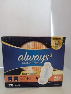 Almohadillas para pasar la noche Always ultrafinas con alas flexibles - 76 unidades (38+38) - sin fugas - Imagen 1 de 5